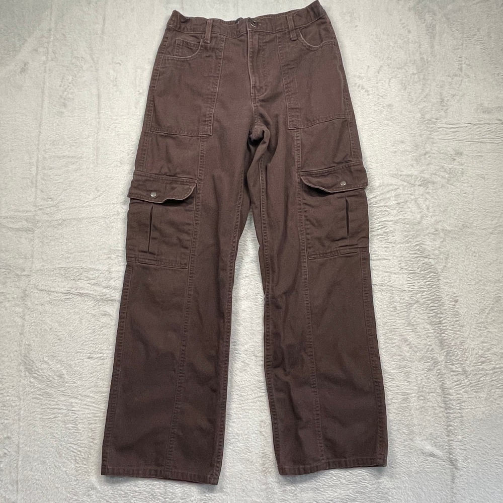 Aeropostale Utility Cargo Pants Womens Small Brown Cotton Straight Leg High Rise